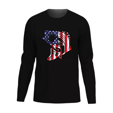 American Flag Fish Men Long Sleeve Shirt
